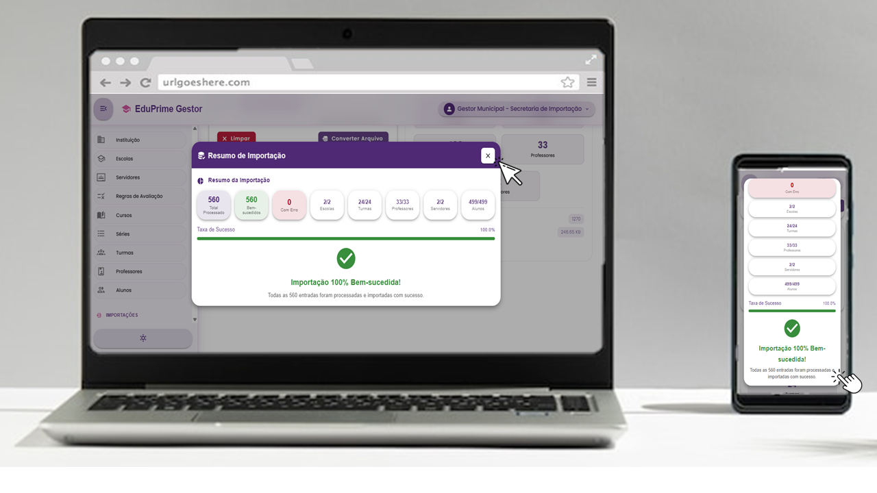 Conclusão de Importação